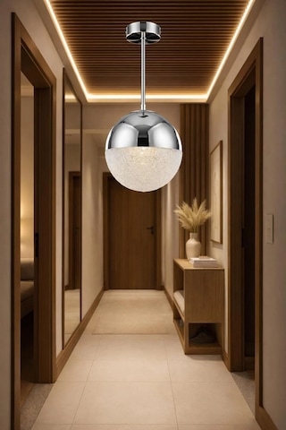 Bohem Aydınlatma Tavana Sıfır Krom 3 Renk Led Modern Top Avize Antre/hol Banyo Avizesi Krom