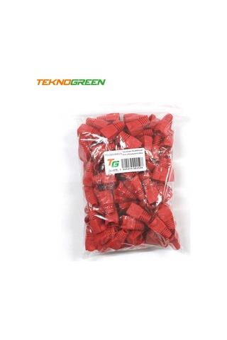 Teknogreen Tkj-45Pr Kırmızı Rj45 Kılıfı 100 Lü P