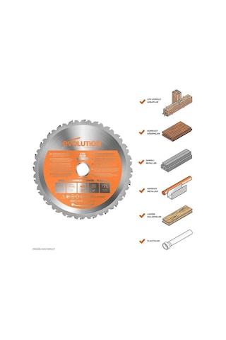 Evolution R210tct-24ms Çoklu Malzeme İçin Daire Testere Bıçağı, 210mm