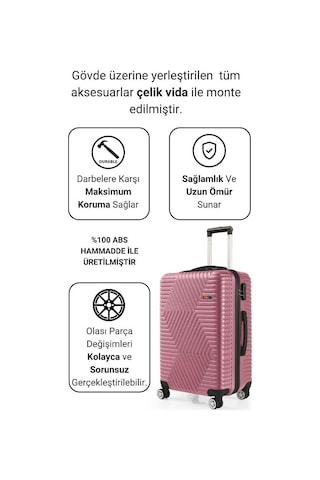 G&d Polo Suitcase Abs Gül Kurusu Orta Boy Valiz 600.08-o Gülkurusu