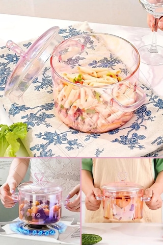 Madamev Borosilikat Cam Tencere Isıya Dayanıklı Termisil 1500cc