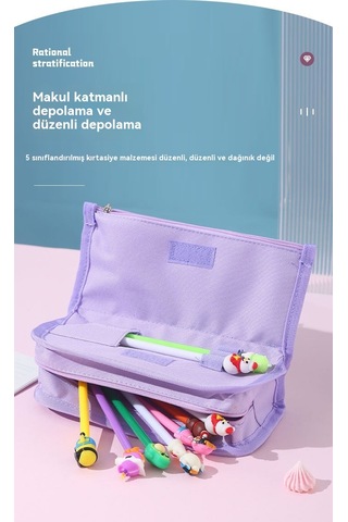 Aurora Pembe Kızçok Fonksiyonlu Kalemçantası Pembe