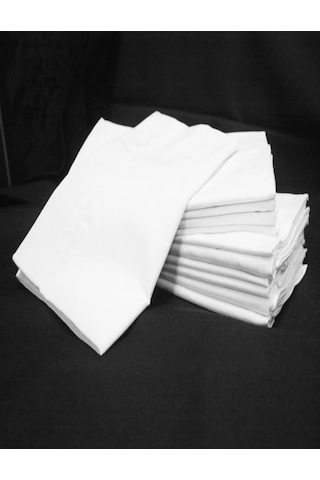 10'lu Pamuklu Beyaz Fermuarlı 50x70 Cm Iç Yastık Kılıfı 10 Adet