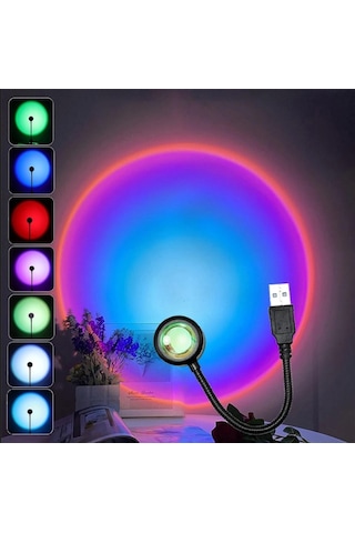 Sge Teknoloji Usb Led 7 Renk 14 Mod Projektör Lambası Fotoğraf Ve Video Çekim Işığı Dekoratif Işık