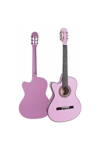 Cg-396pu Solak Klasik Gitar Lila Renk Full Set Sap Ayarlı 4/4