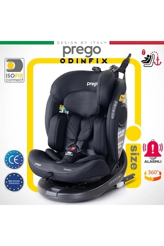Prego Odinfix Alarmlı 360 Derece Dönebilen -0-36 Kg - I- Size Belgeli - Top Tetherlı Oto Koltuğu
