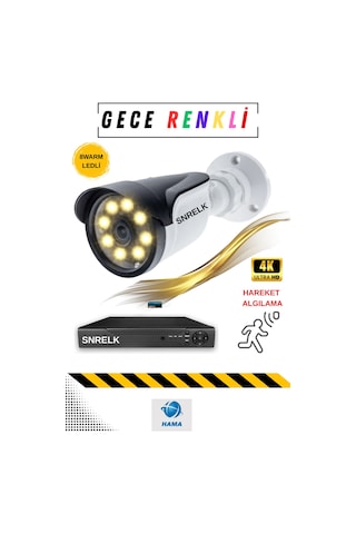 Snrelk Hama 6 Kameralı Gece Renkli Dış Mekan 320 Gb Güvenlik Kamerası Sistemi