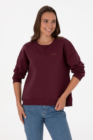 U.S. Polo Assn. Kadın Bordo Şardonlu Bisiklet Yaka Basic Sweatshırt 50313586-VR177