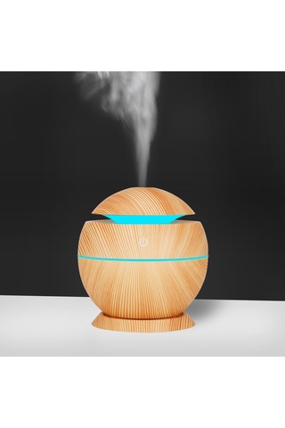 Suofeng Halka Açık Usb Nemlendirici, Renkli Led Işık Ve Aroma Özelliği İle Ev/ofis Kullanıma Uygun, Hafif Ahşap Desenli