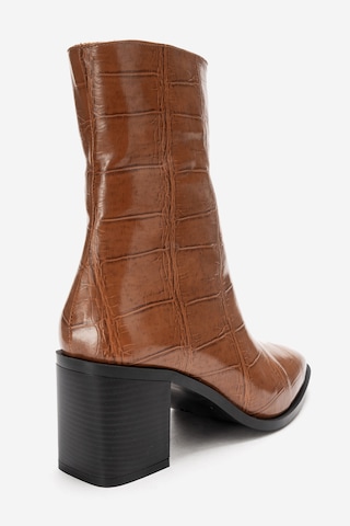Luvishoes Luvi Shoes Chara Taba Baskı Kadın Kalın Topuklu Bot Taba Baskı