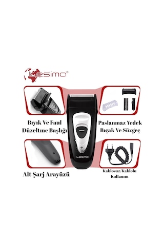 Ls-100 Gentelmen Serisi Sakal Yanak Tıraş Ve Faul Düzeltme Tıraş Makinesi