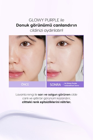 Işıltılı, Ton Eşitleyici Krem Perıpera Filter Fit Milk Tone Up 004 Glowy Purple Spf30 Pa++ 56819987