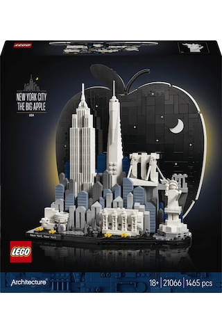 LEGO® Architecture New York City – Büyük Elma 21066 - Yetişkinler için Gizli Sürpriz İçeren Yaratıcı Model Yapım Seti (1465 Parça)