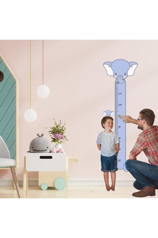 Fil Karakterli Çocuk Boy Cetveli Oyun Odası İçin Sevimli Sticker