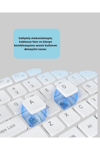 Kablosuz Klavye Ve Mouse Seti - Ergonomik Tasarım, Sessiz Kullanım, Geniş Uyumluluk