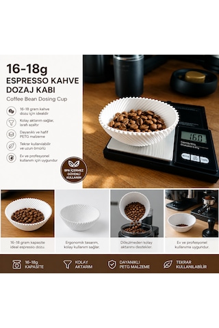 16-18g Espresso Kahve Çekirdeği Dozaj Kabı Coffee Bean Dosing Cup Espresso Aksesuarı