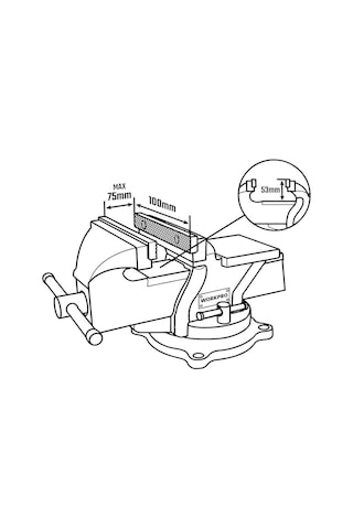 Workpro Wp233005 100mm 360 Döner Tabanlı Örslü Profesyonel Tezgâh Mengene Fr Wp233005