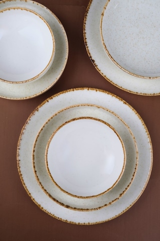 Porser Porselen Sofia Vena Tarçın Yemek Takımı 6 Kişilik 24 Parça S302451103 Ekru