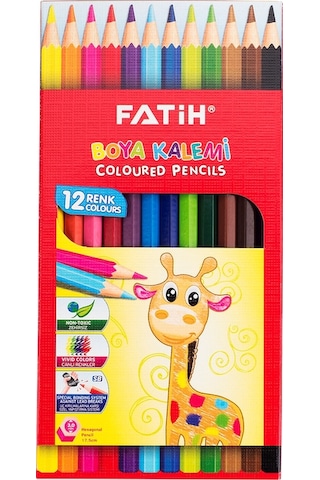 Fatih 12'li Okul Kırtasiye Seti Kuru Sulu Pastel Keçeli Kalem Set