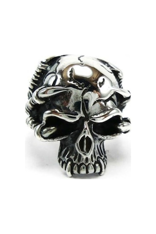 Vog Gotik Kurukafa 925 Ayar Erkek Gümüş Yüzük