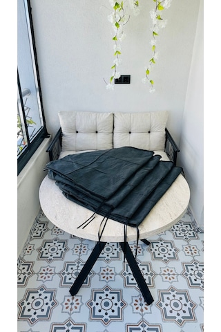Bahçe Balkon Takımı Minder Kılıf Takımı 4 Adet Antrasit