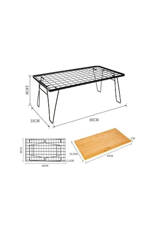 Prestigegoods Aotu Yt1001 Dış Mekan Çok Fonksiyonlu Bambu Masaüstü Ahşap, Dayanıklı Ve Katlanabilir, Kamp Ve Bahçe İçin Uygun Ahşap