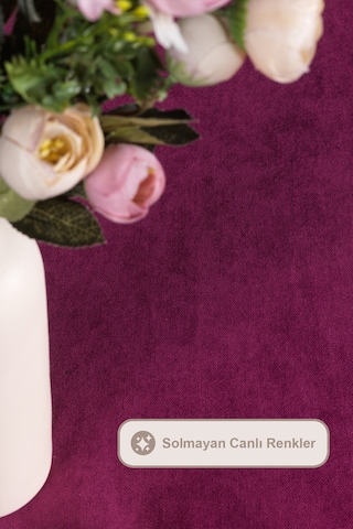 Elart Soft Kadife Masa Örtüsü Dikdörtgen 150x220 Cm Vişne Vişne