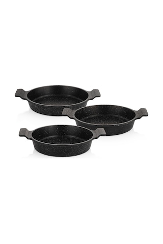 Schafer Trio Döküm Sahan Seti 3'lü Siyah