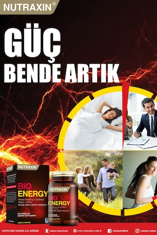 Nutraxin Big Energy - Vitamin Takviyesi 60 Tablet - Kafein Panax ginseng Keçiboynuzu Zencefil