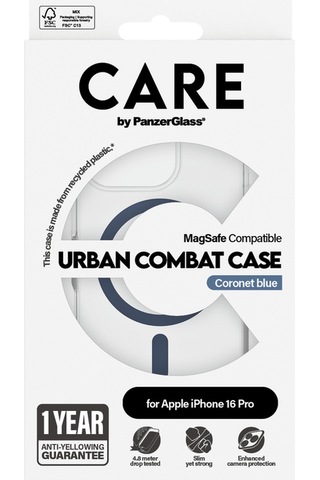 Flagship Apple Uyumlu iPhone 16 Pro Magsafe Urban Combat Şeffaf-mavi Telefon Kılıfı Mavi