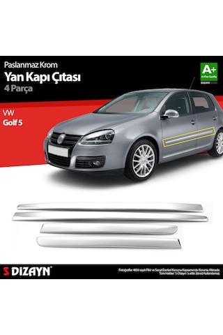 S-Dizayn Vw Golf 5 Krom Yan Kapı Çıtası 4 Prç 2004-2009
