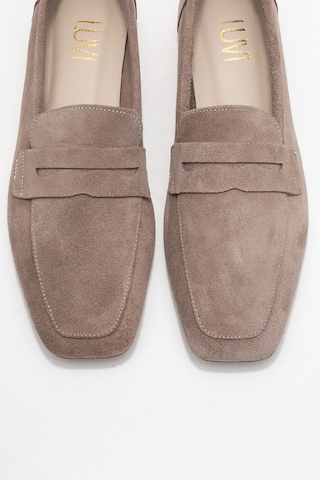 Luvishoes Luvi Shoes Rubra Vizon Süet Hakiki Deri Kadın Loafer Ayakkabı Vizon