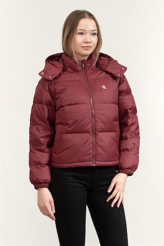 Calvin Klein Essential Midweight Puffer Kadın Mont-10836 Kırmızı