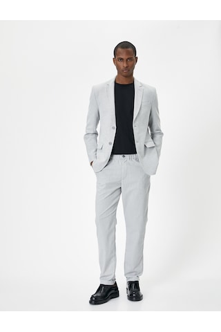 Koton Blazer Ceket Slim Fit Cep Detaylı Düğmeli Gri 5wam50001hk Gri