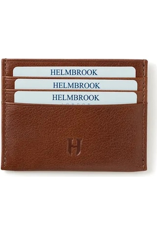 Helmbrook London Barry Erkek Taba Deri Özel Tasarım Çok Bölmeli Rfid Korumalı Kartlık Taba
