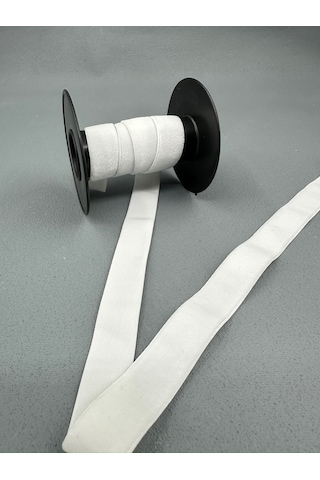 2 Cm Likralı Esnek Kadife-5 Metre-beyaz