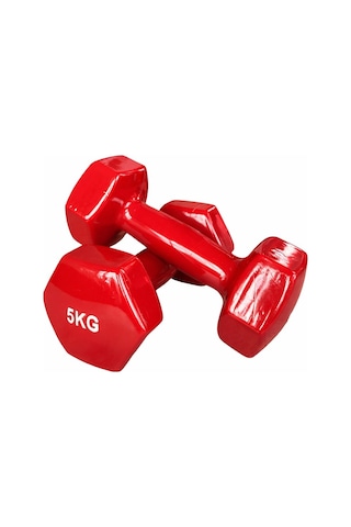 Ckspor 2 Li Vinyl Dambıl Seti 5 Kg X 2 Evde Fitness & Pilates İçin Vinil Kaplı Demir Dambıl