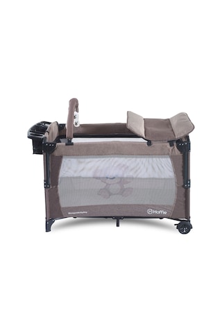 Sleep Side Play Anne Yanı Park Yatak Sallanır Cibinlikli Oyun Parkı Bebek Beşik 70x110 Cm Yataksız Kahverengi