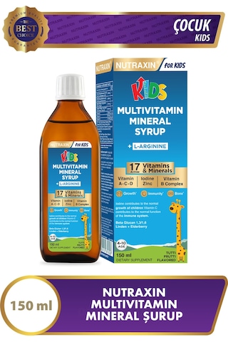Multivitamin & Mineral Şurup 150 Ml - L-Arginin, Çinko, A,C,D,B Kompleks, Beta Glukan, Karamürver