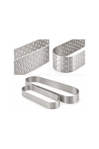 Fida Tart Çemberi Elips Delikli Yükseklik 7 Cm Paslanmaz 5,5x18 Cm Inox