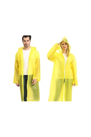 Unisex Sarı Su Rüzgar Geçirmez Yağmurluk Sarı