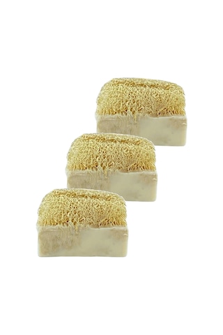 Doğal Kabak Lifli Kaymaklı Sabun 120 Gr Üçlü Set