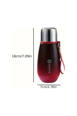 Trendooze Sunshine022 Bej Mor 320ml Paslanmaz Çelik Vakum Termos, Mini Seyahat Bardağı Bej - Mor