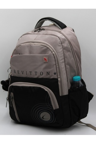 Bevitton Özel Su İtici Kumaş Unisex Vizon-siyah Okul Çantası 34400