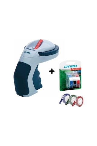 Dymo Omega Etiket Makinesi + 3Lü Blisterli Yedek 3 Renk Şerit 9Mm