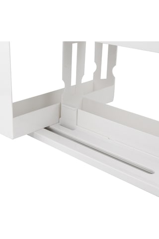 Qingmipy Küçük Baharat Depolama Rafı, İki Satırlı Push-pull Tipi, Kolay Erişim, Alana Tasarruf Eden Beyaz Pp Malzeme Mutfak Organizerı Beyaz