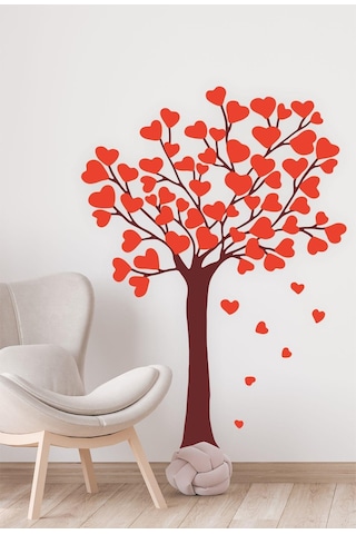 MSticker Kalpli Ağaç Çocuk Odası Sticker Seti 75x100 Cm
