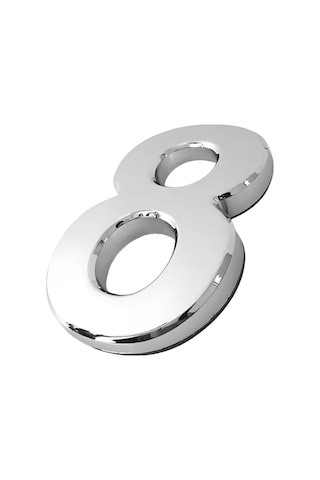 Yapışkanlı Kapı Numarası Küçük Boy 50 Mm 5 Cm Numara 8 Rakam Sekiz Sayı Krom Renk Numaralar 1 Adet