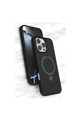 Apple Uyumlu iPhone 16 Pro Max Kılıf Soft Tasarım Magsafe Halka Stand İçi Kadife Kapak