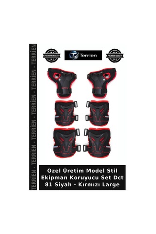 Özel Üretim Model Stil Ekipman Koruyucu Set Dct 81 Siyah - Kırmızı Large